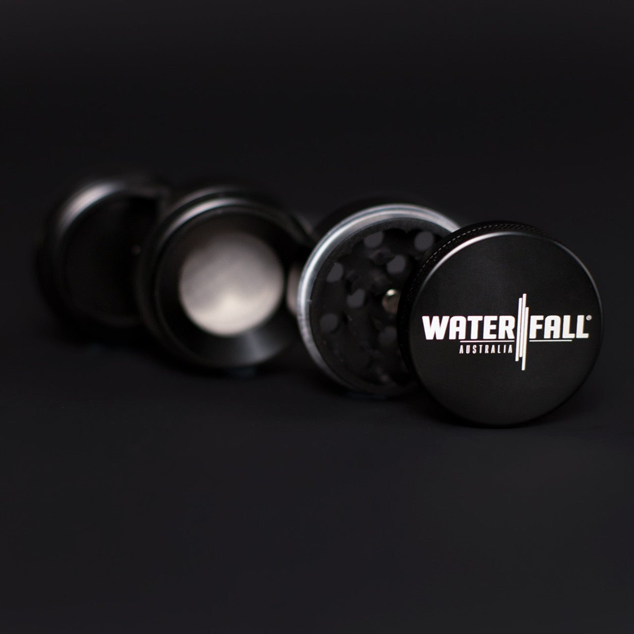 Waterfall 4-Piece Dry Herb Grinder with Removable Screen - Gloss (43mm) - Image 5