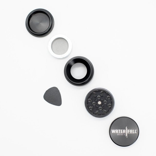 Waterfall 4-Piece Dry Herb Grinder with Removable Screen - Gloss (43mm) - Image 9