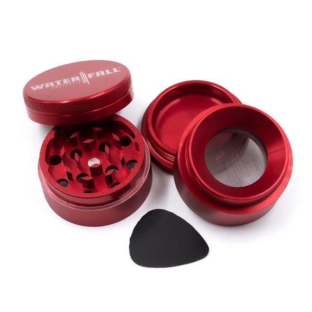 Waterfall 4-Piece Dry Herb Grinder with Removable Screen - Gloss (43mm) - Image 3