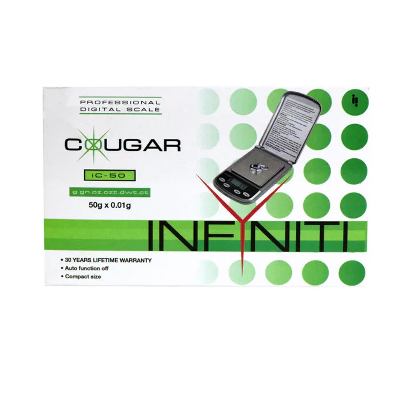 Infyniti Cougar Digital Pocket Scale, 50g x 0.01g - (IC-50) - Image 3