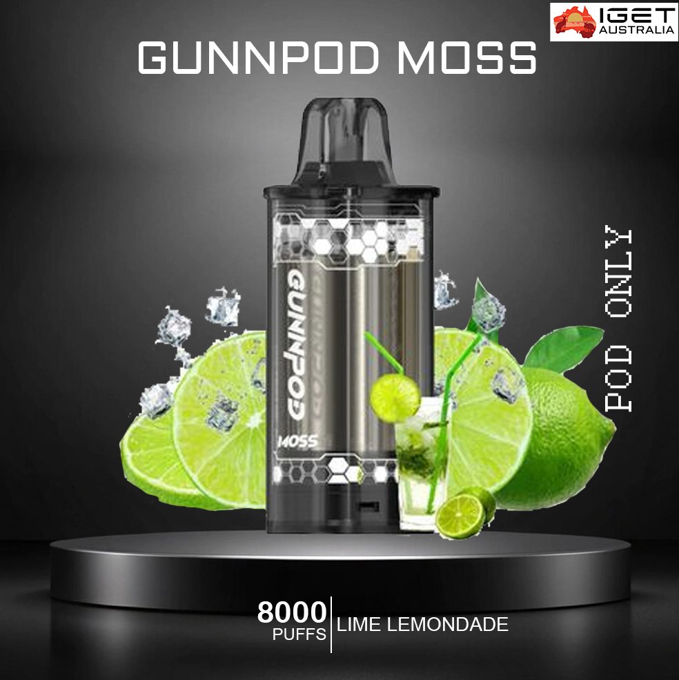 GUNNPOD MOSS – LIME LEMONDADE – 8000 PUFFS – POD ONLY