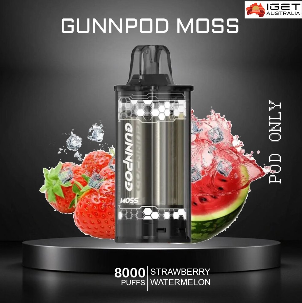 GUNNPOD MOSS – STRAWBERRY WATERMELON ICE – 8000 PUFFS – POD ONLY