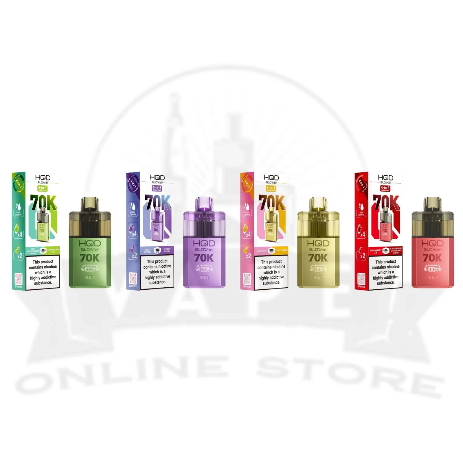 hqd glow air 70k puffs pod vape kit