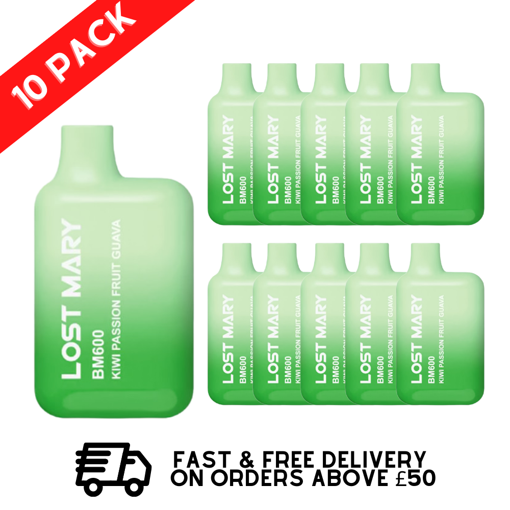 Kiwi Passionfruit Guava - Lost Mary 600 Puff Bars Pack Of 10 BM600