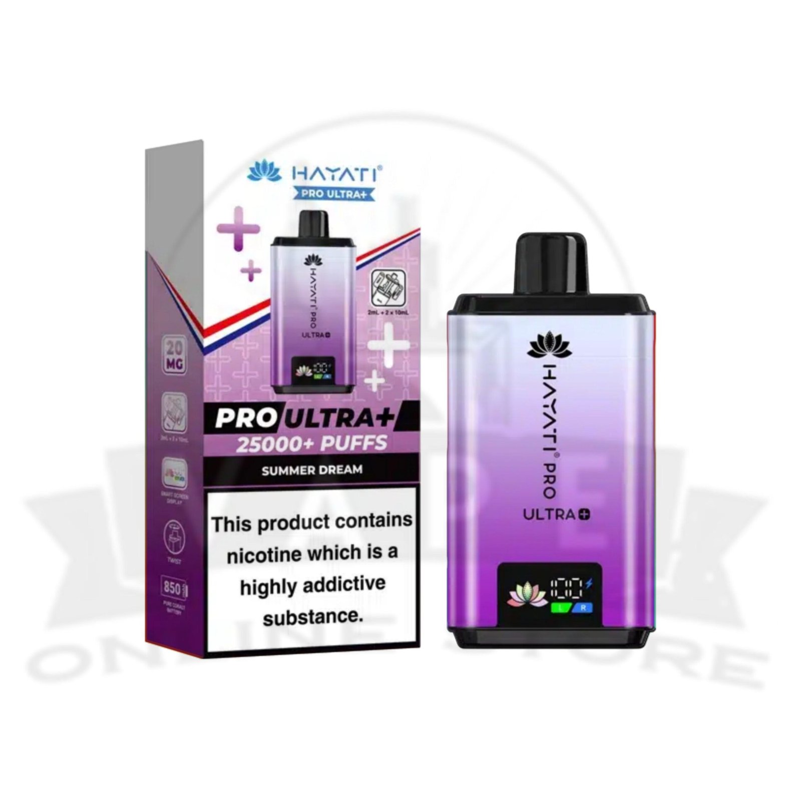 box of 10 hayati pro ultra plus 25000 puffs pod vape kit | hayati wholesale vapes