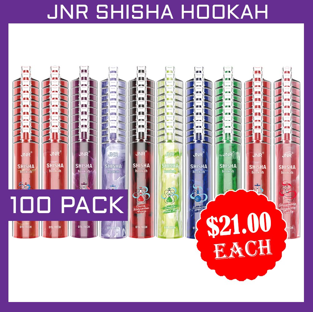 JNR SHISHA HOOKAH – 12000 PUFFS – 100 PACK