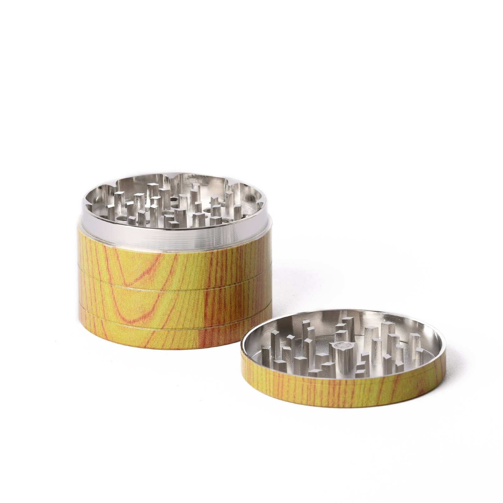 60MM LIGHT TIMBER LOOK, 4PC METAL HERBA GRINDER - Image 4